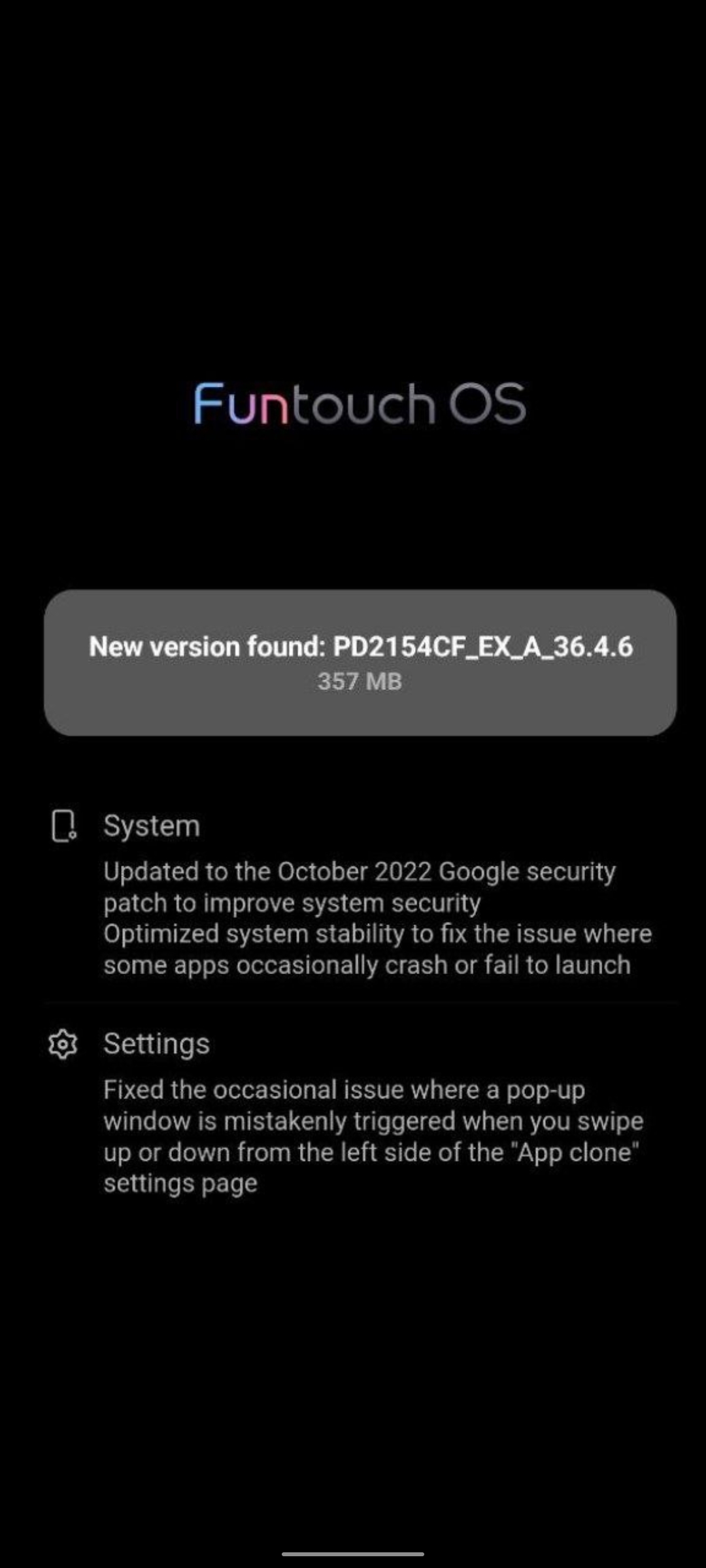 Iqoo 9se october patch update