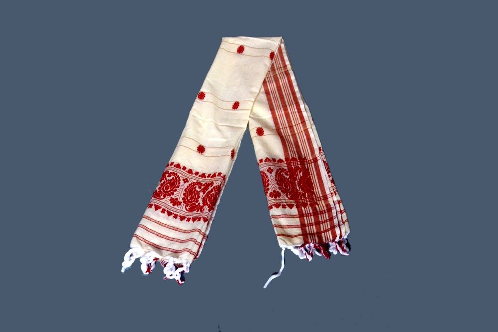 assamese gamosa ( gamusa , gamocha ). red and white peace of cloth and  treditional cloth of assam. | Gamusa