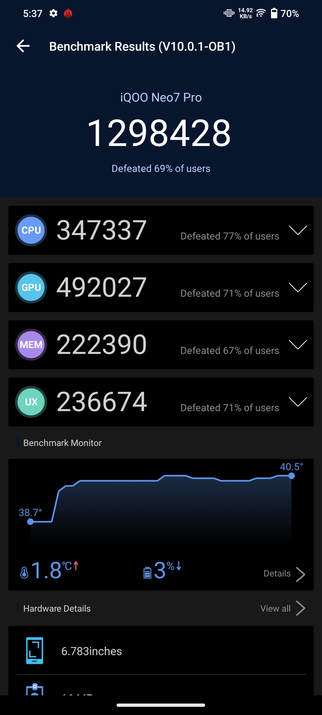 note 7 pro antutu score