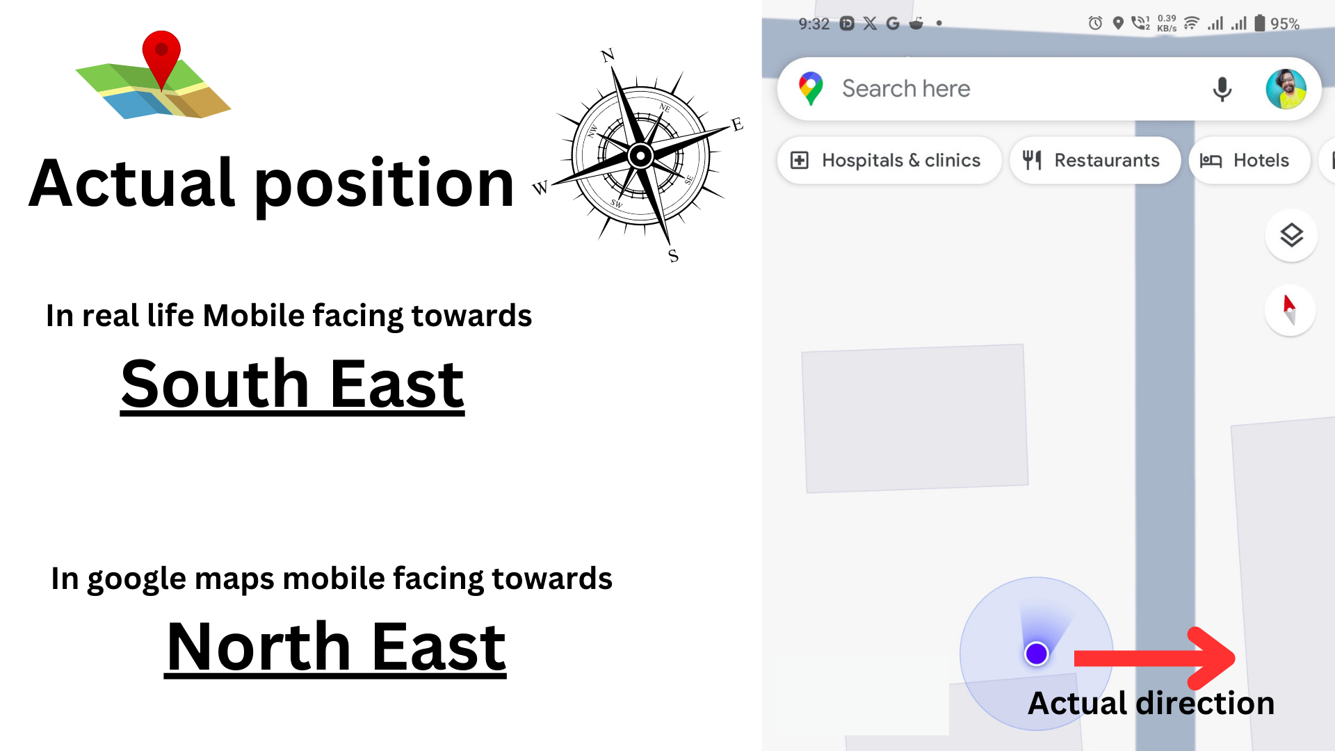 Compass Calibration issue with google MAPS