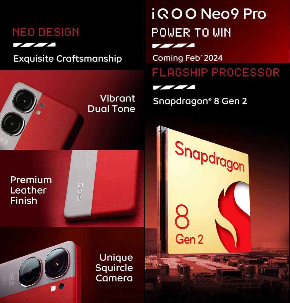 IQOO Neo 9 Pro With Snapdragon 8 Gen 2 Launching In India In February