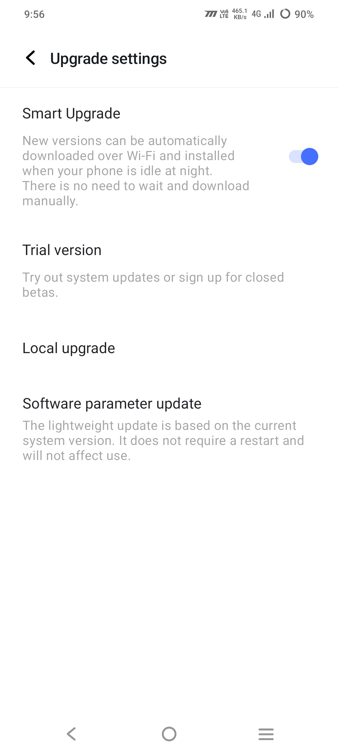 Software Parameter update