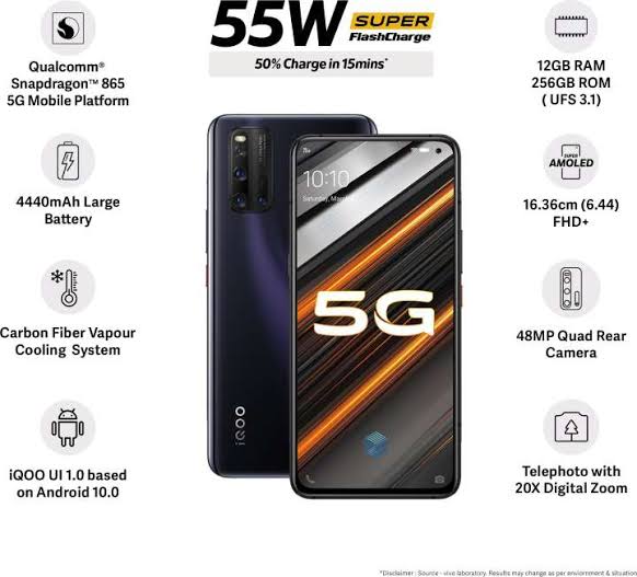 スマートフォン本体 iQoo 3 snapdragon 865 Vivo IQOO3 5G 6.44