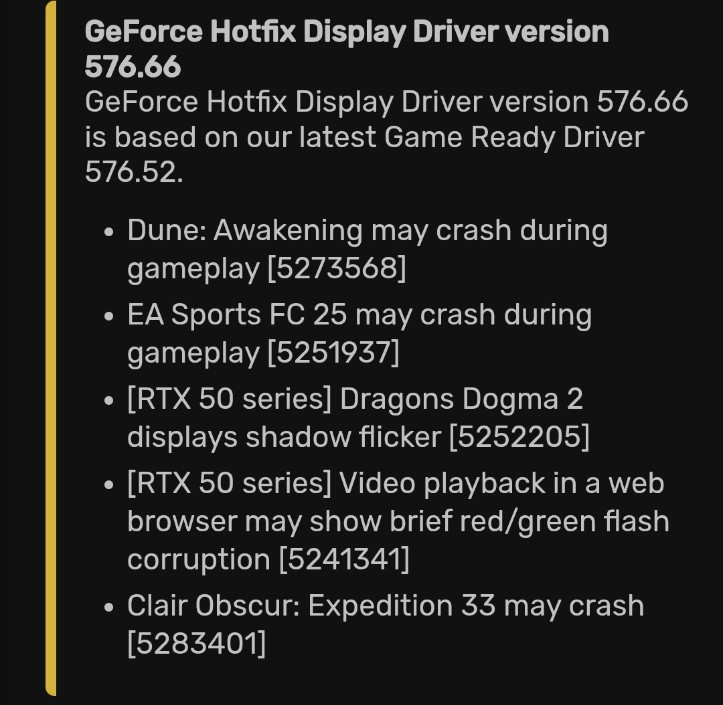 NVIDIA releases GeForce Hotfix 576.66 drivers fixing crashes and bugs