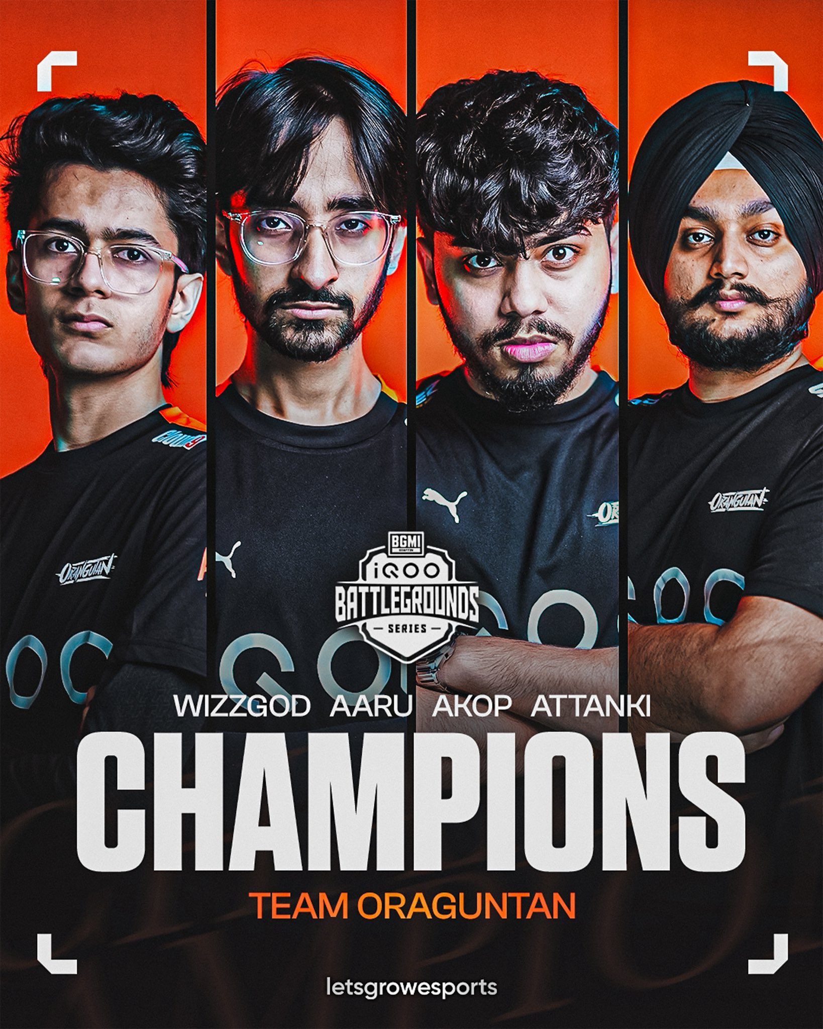 Orangutan Gaming BGMI team at an esports tournament
