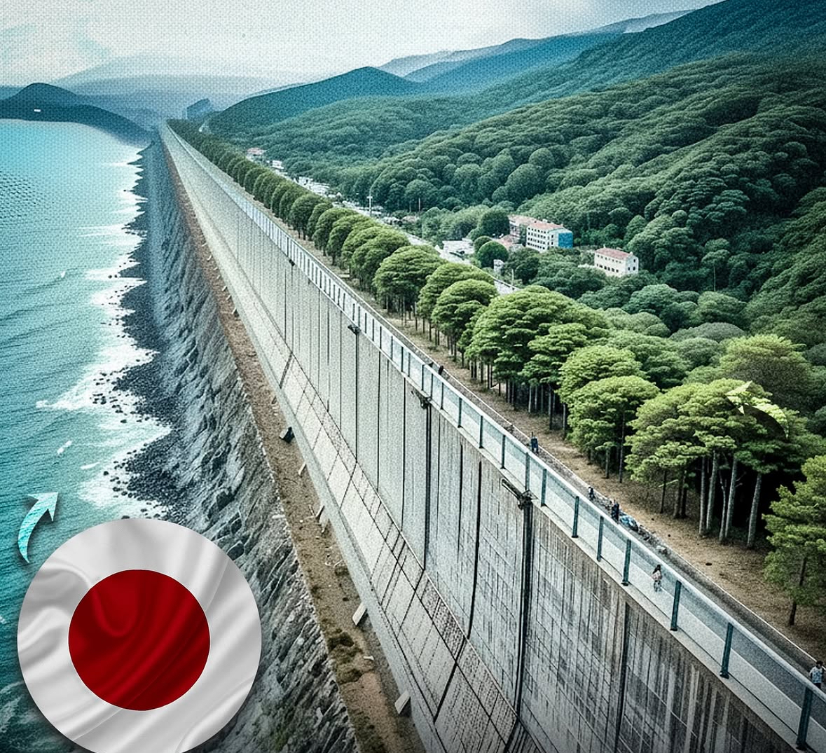JAPAN BUILT A 246 MILE TSUNAMI WALL AND PLANTED MILLIONS OF TREES TO 