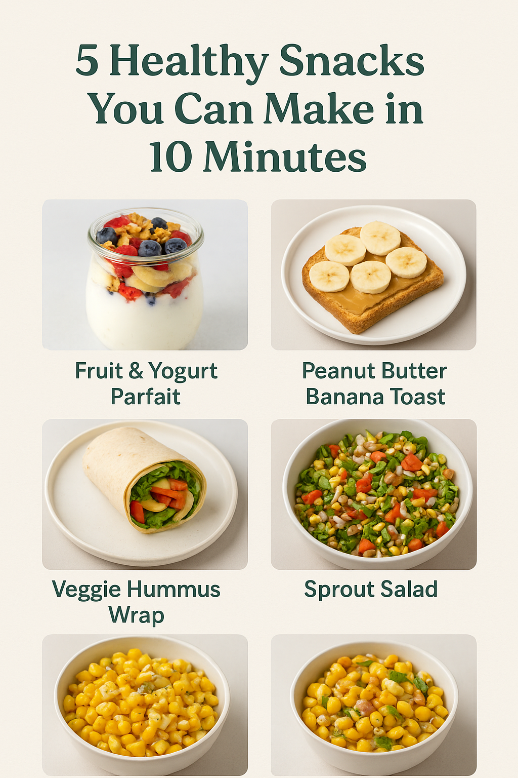 🥗 5 Healthy Snacks You Can Make in 10 Minutes