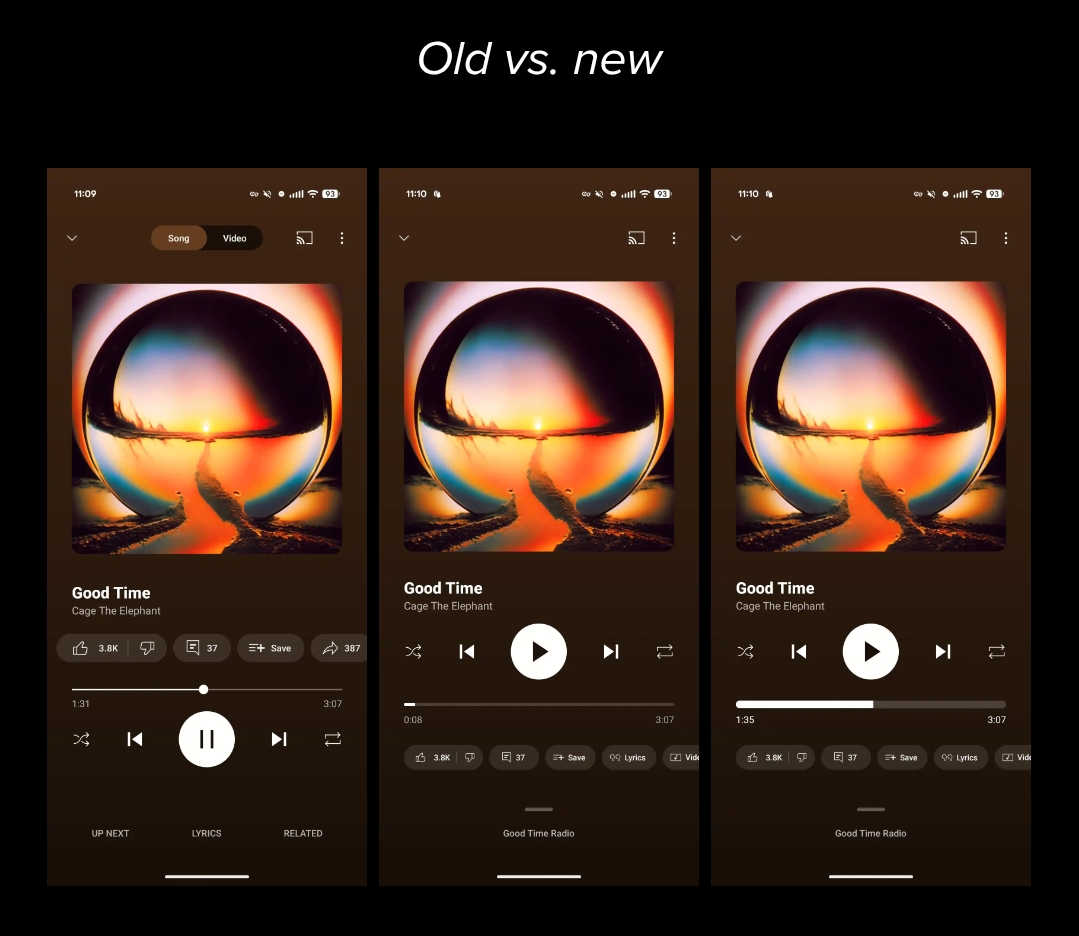 YouTube Music rolls out dual-pane Now Playing redesign on Android, iOS