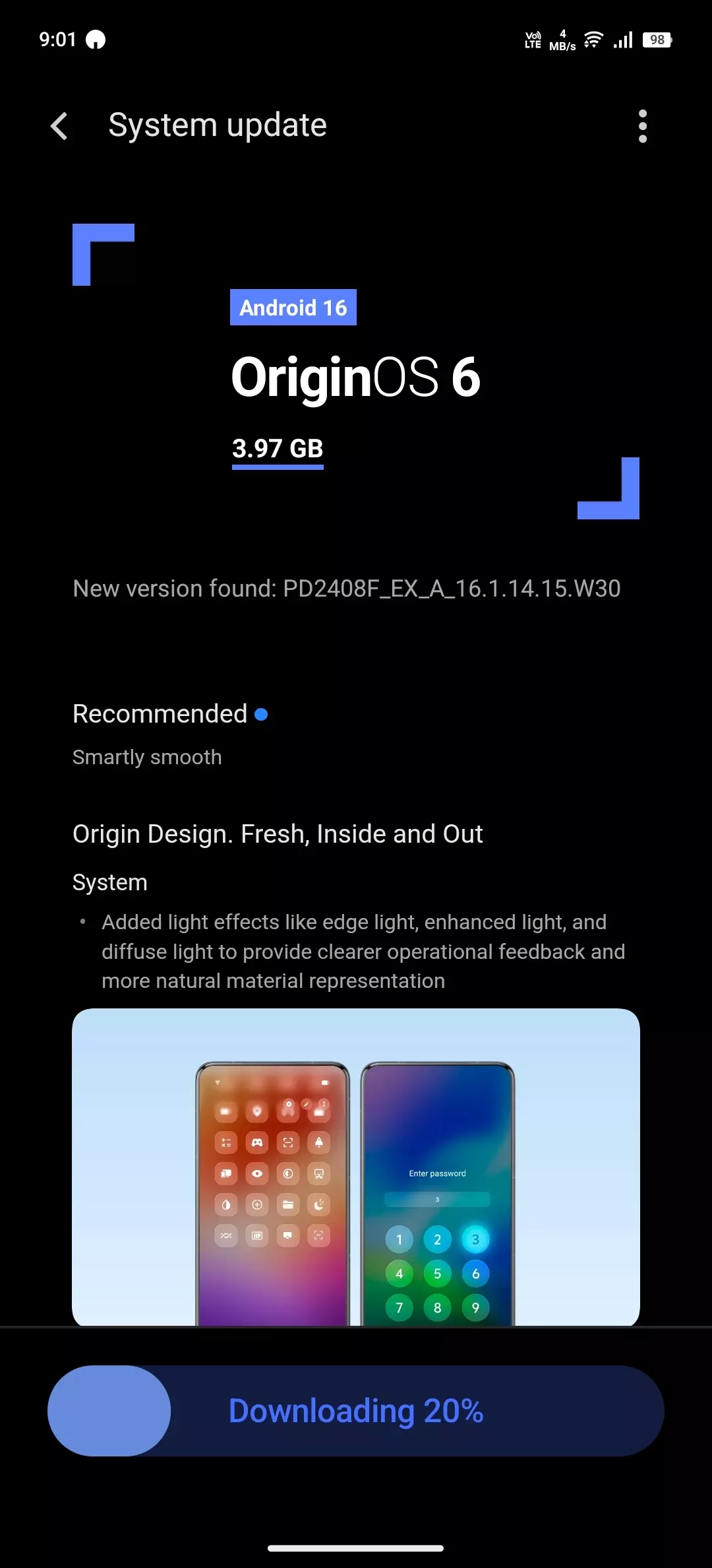 Orgin OS6 update