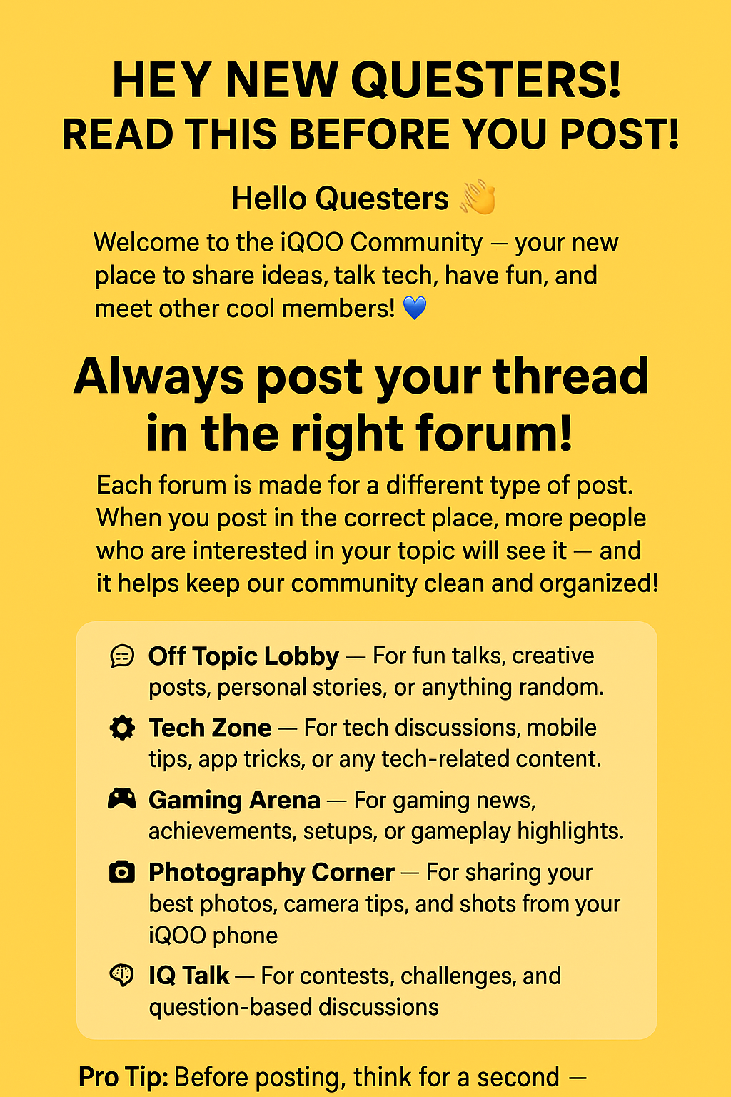 🔰 Attention New Questers! Post Smart, Post Right!