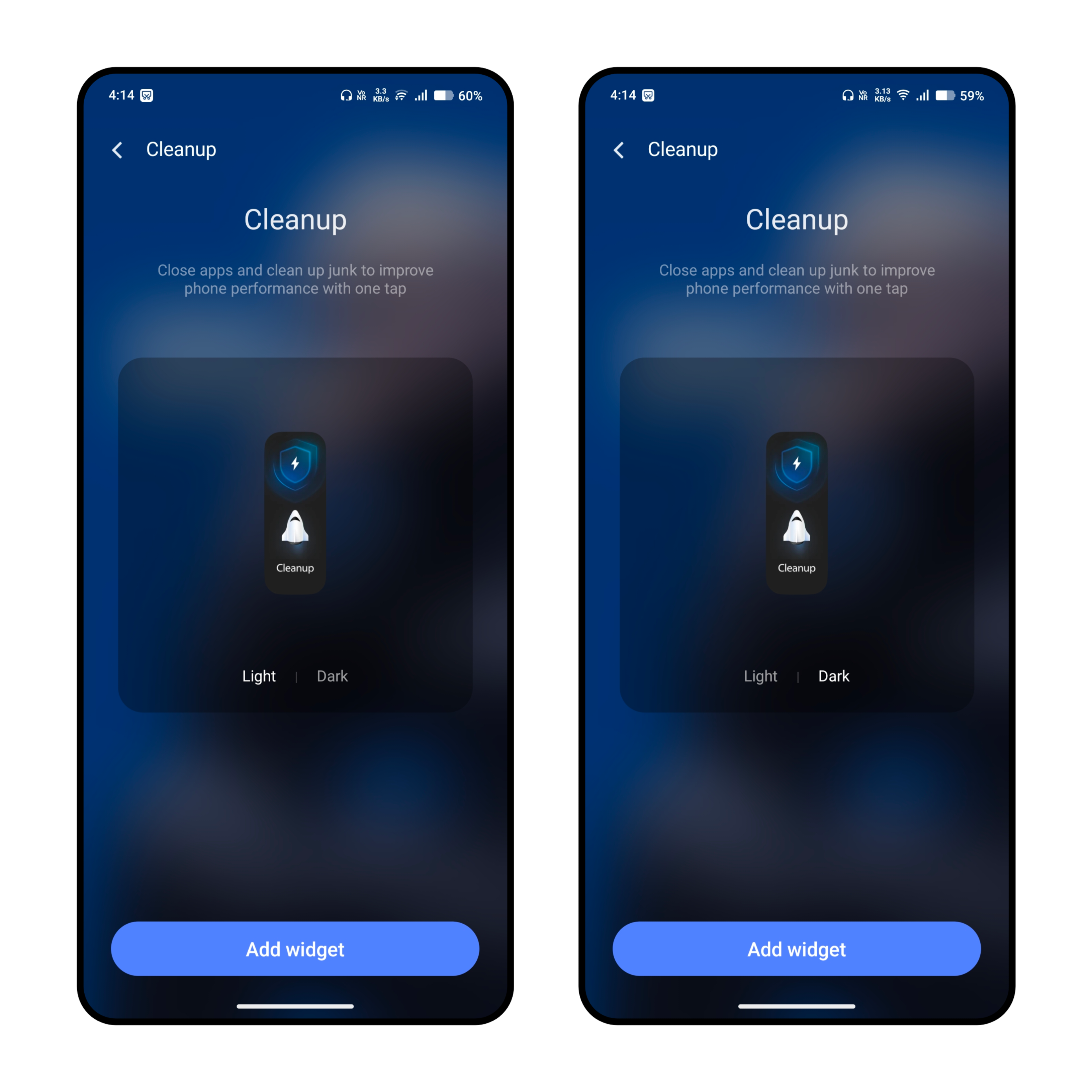 Fix Cleaner widget look in Dark Mode 😤