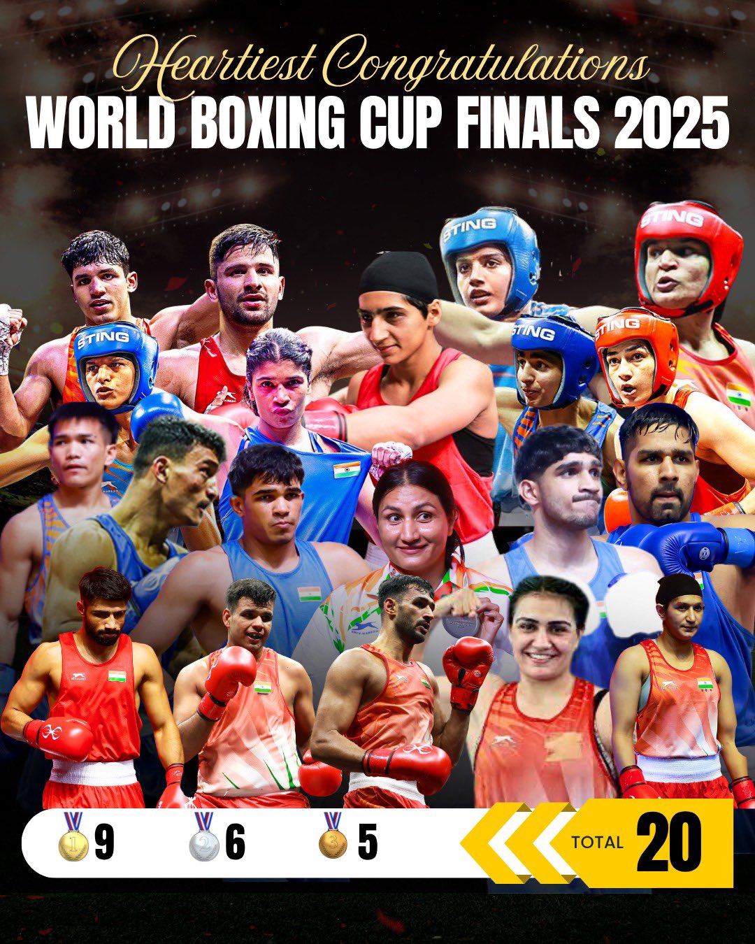 India Scripts History with 9 Gold Medals at World Boxing Cup Finals