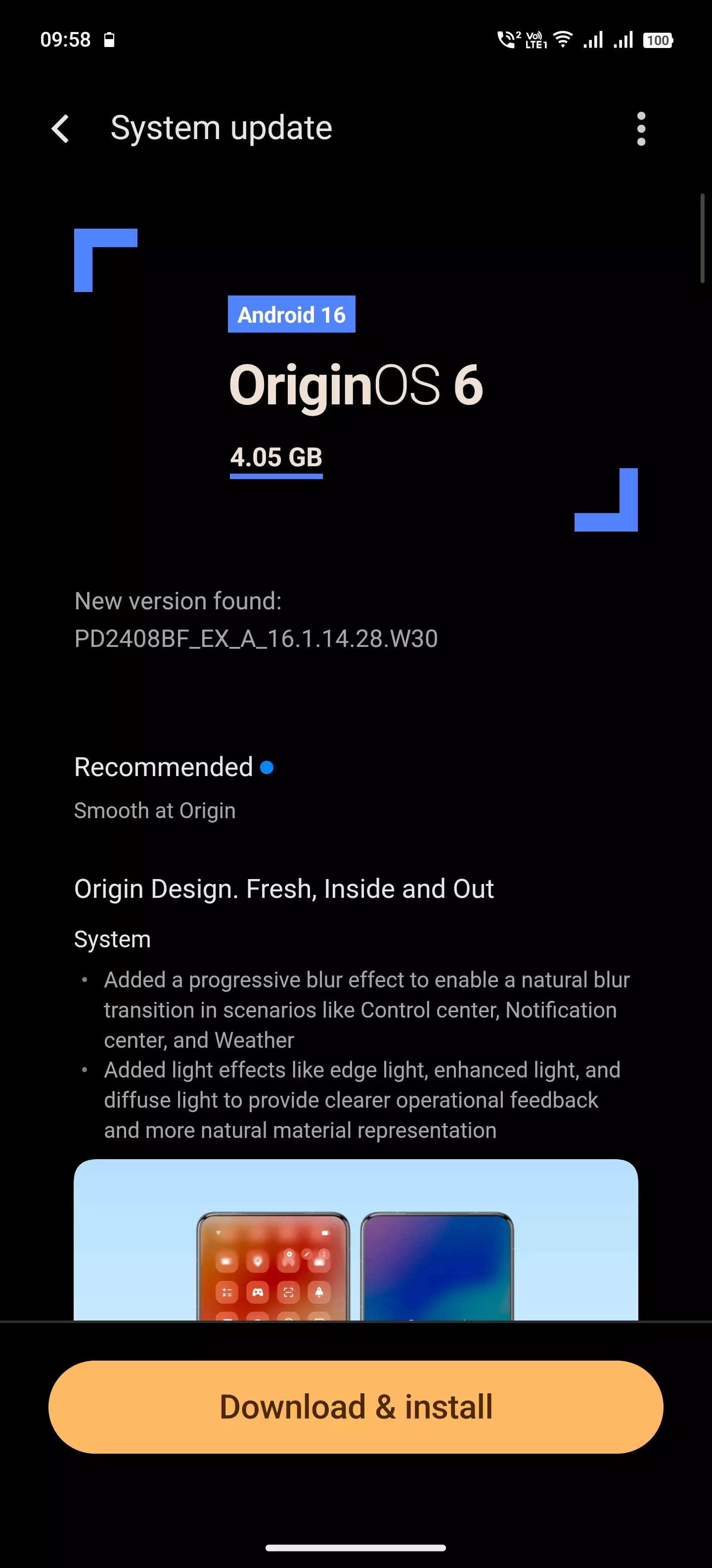 Origin OS 6 Update