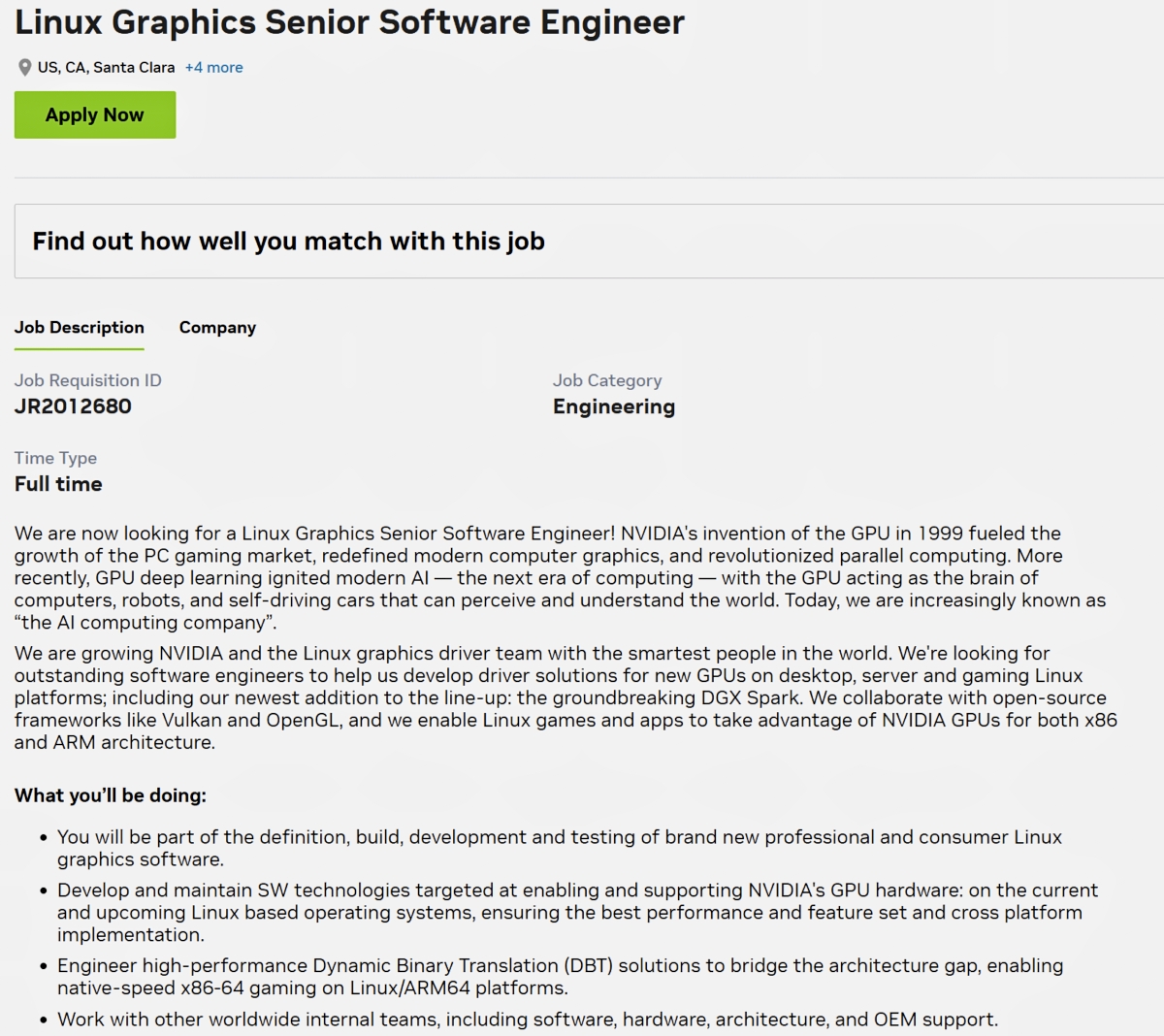 NVIDIA job listings mention Vulkan and Proton performance work on Linux