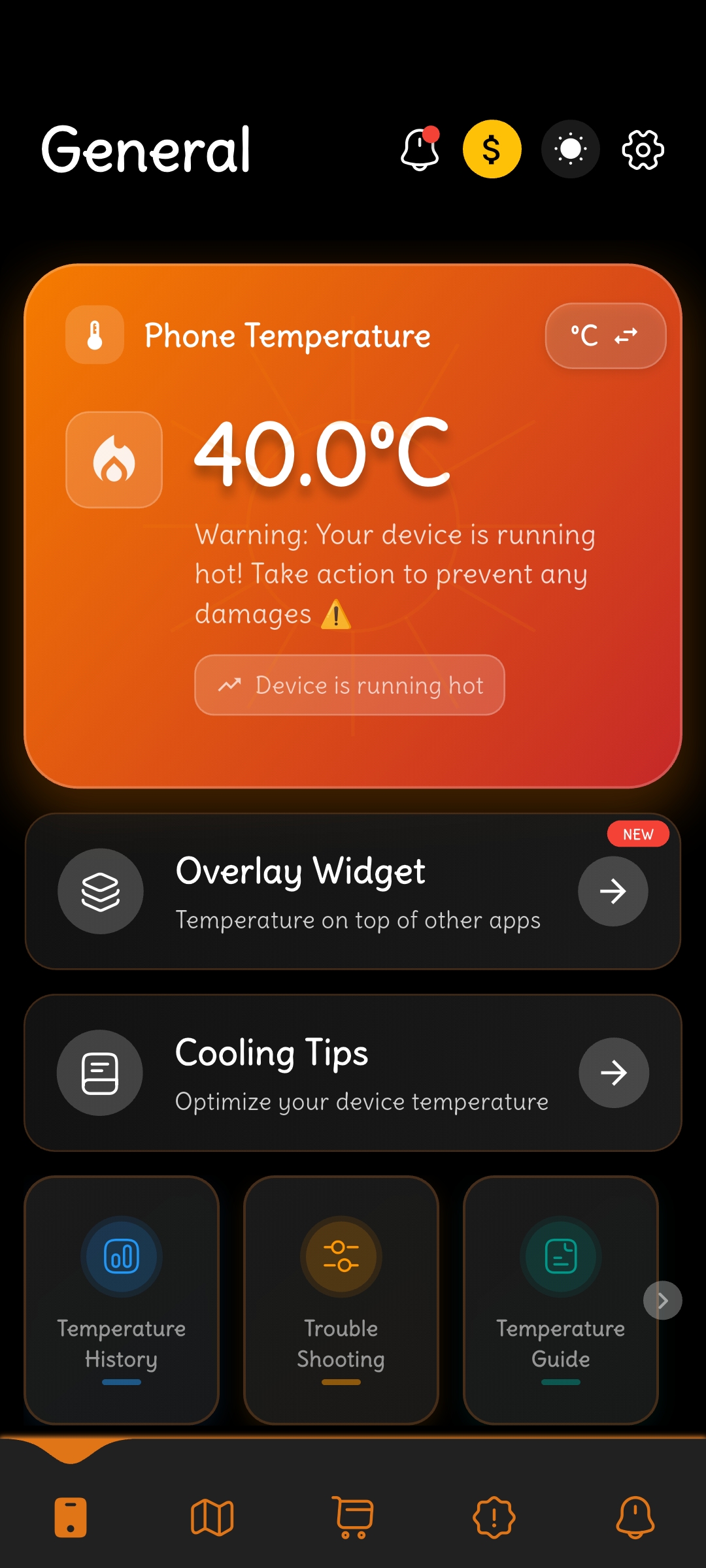 Phone Temperature Alert Detail