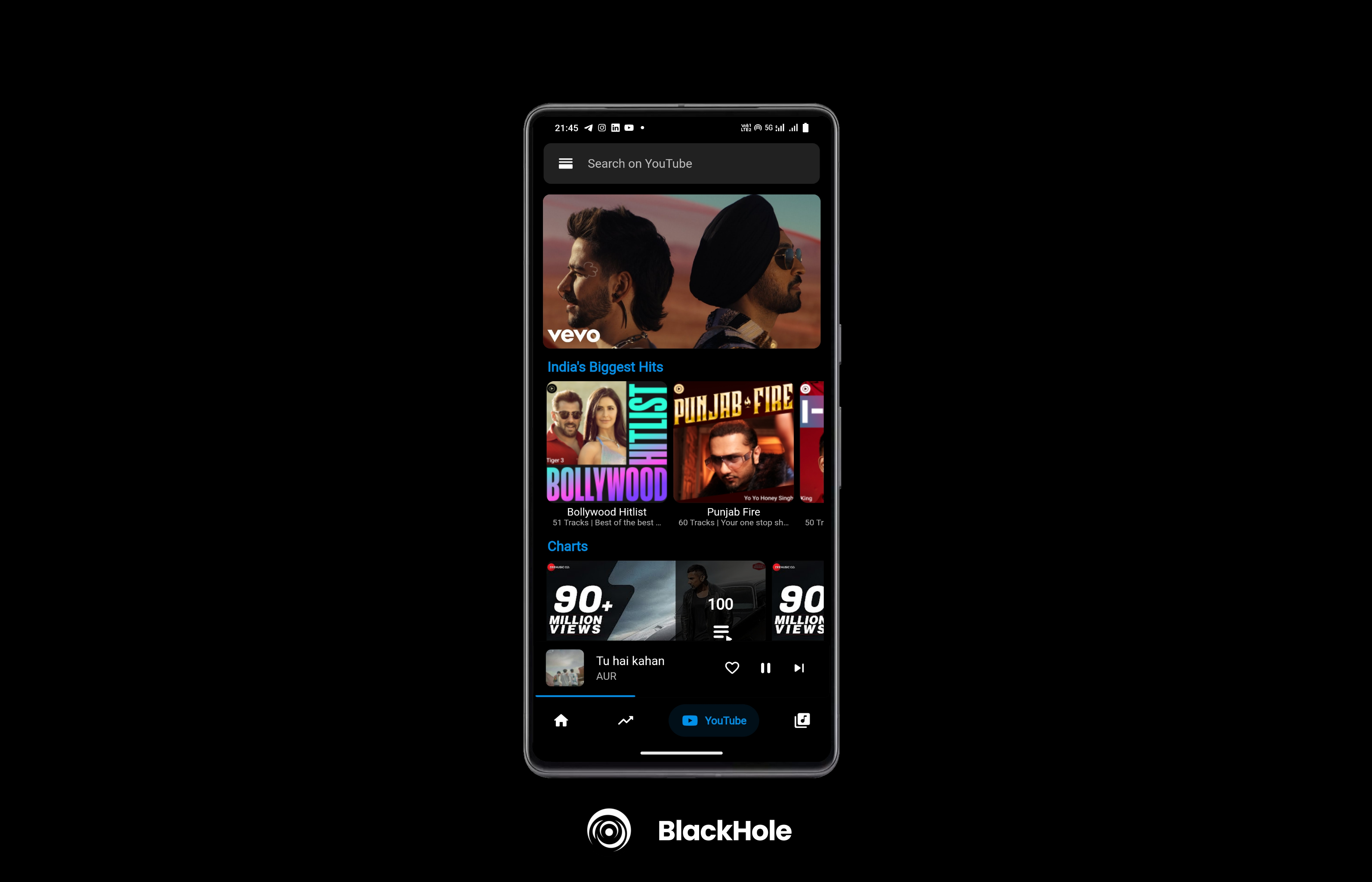 BlackHole a dark minimal music player.