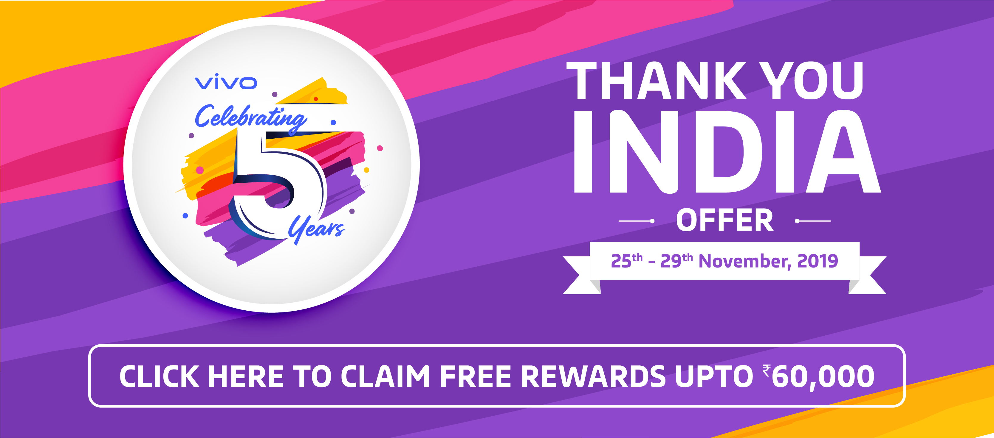 vivo Brings "Thank You India Offer" as Part of 5 Year Celebration - Get Rewards Worth INR 60,000