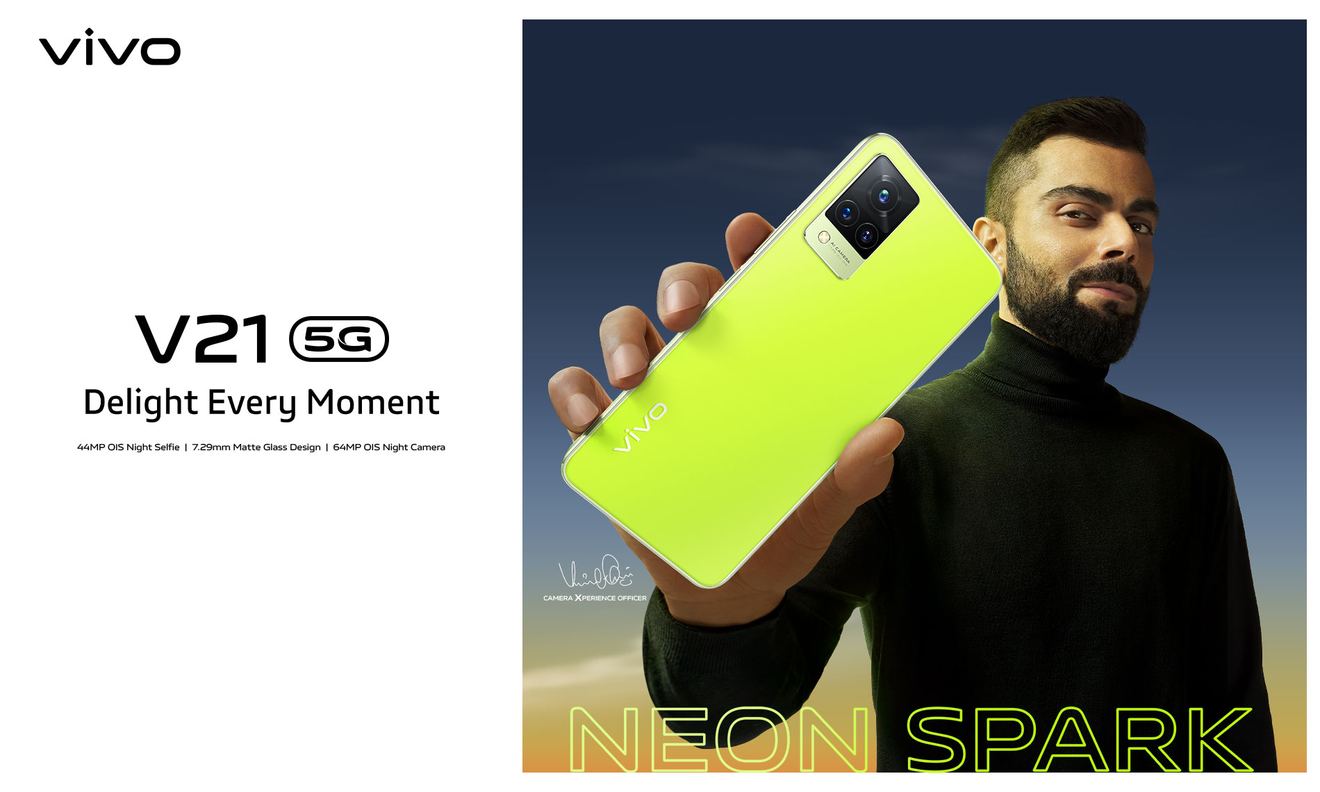 vivo introduces V21 Neon Spark; The New Avatar of V21 in a Bold Striking Appeal