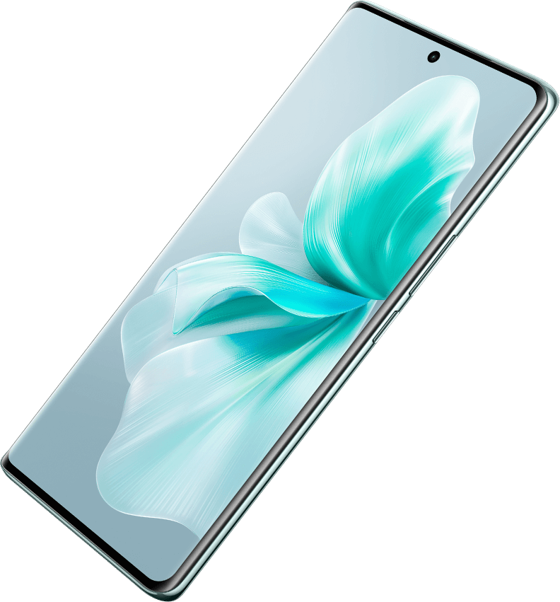 vivo V30e with 120Hz 3D curved screen in sunny green