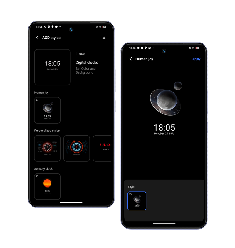 vivo Y200e 5G with funtouch os 14 personalization functions: always on display styles