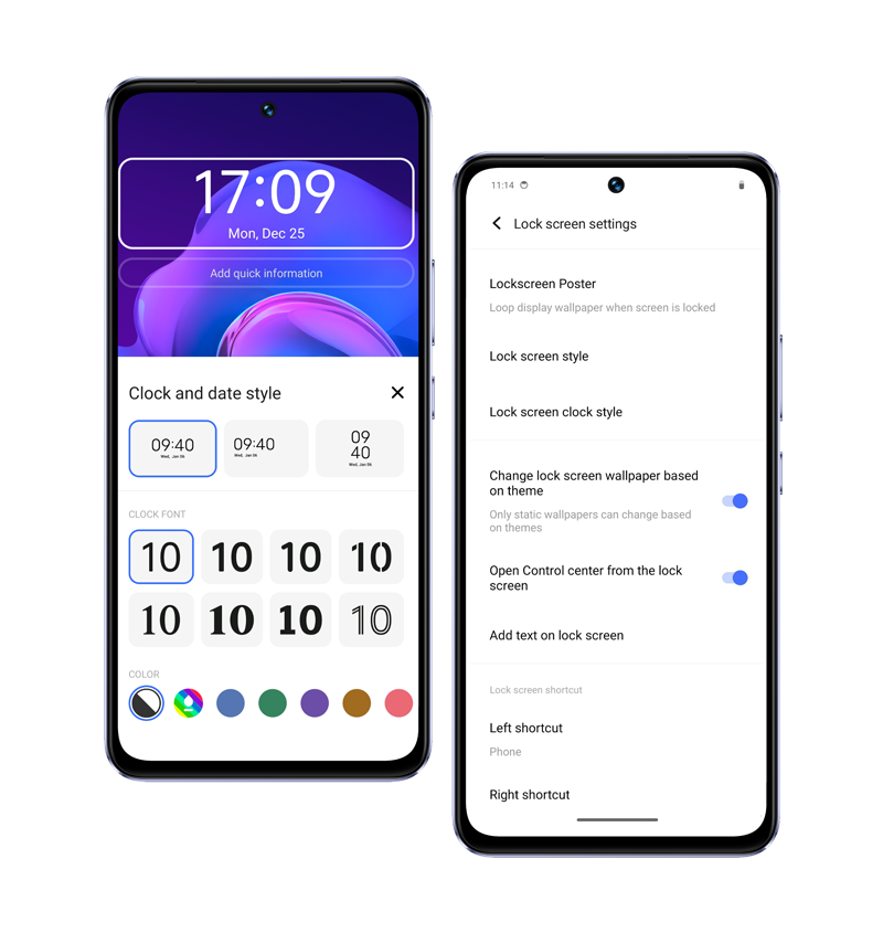vivo Y200e 5G with funtouch os 14 personalization functions: lock screen clock style