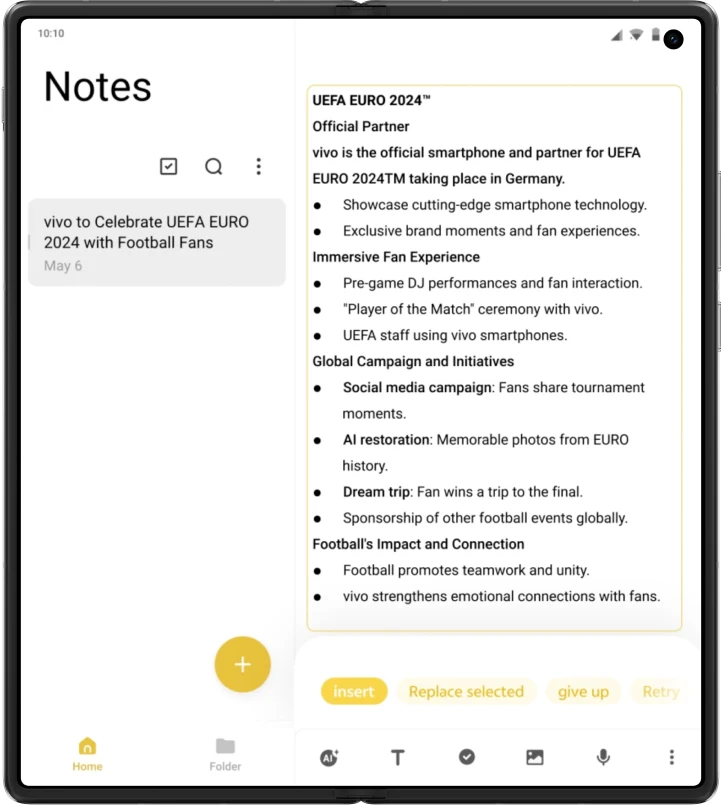 vivo X Fold3 Pro with AI Note Assist