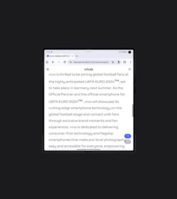 vivo X Fold3 Pro with fold to split function