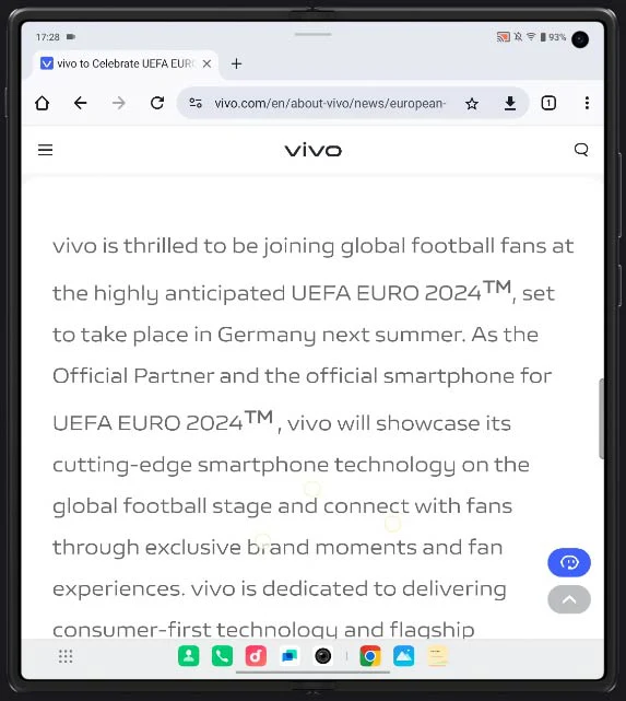 vivo X Fold3 Pro with task bar