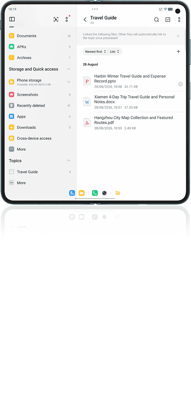 vivo X Fold6 with Topics-AI File Clustering