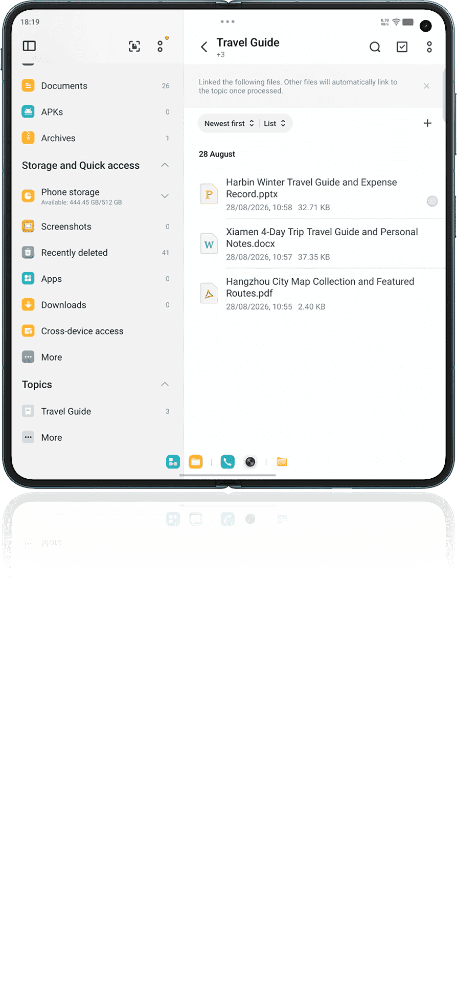 vivo X Fold6 with Topics-AI File Clustering